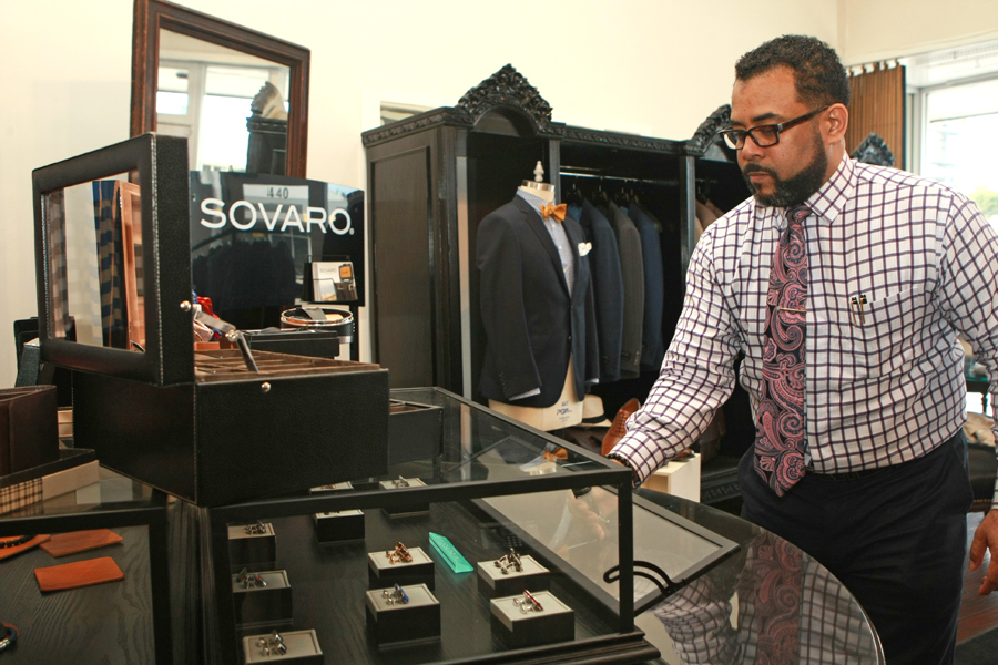 Mark J. Campbell, president & CEO, has the perfect accessories to go along with Audacity Studio’s high-end suits.